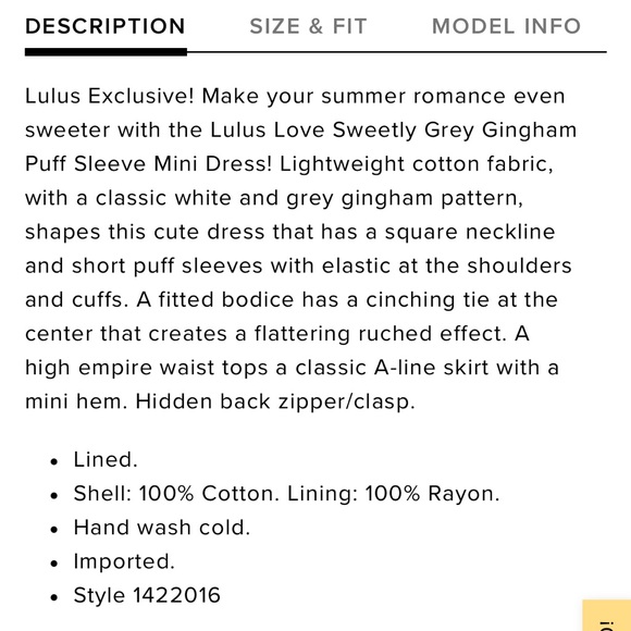 Lulus Love Sweetly Grey Gingham Puff Sleeve Mini Dress size XL NWT - Picture 3 of 8